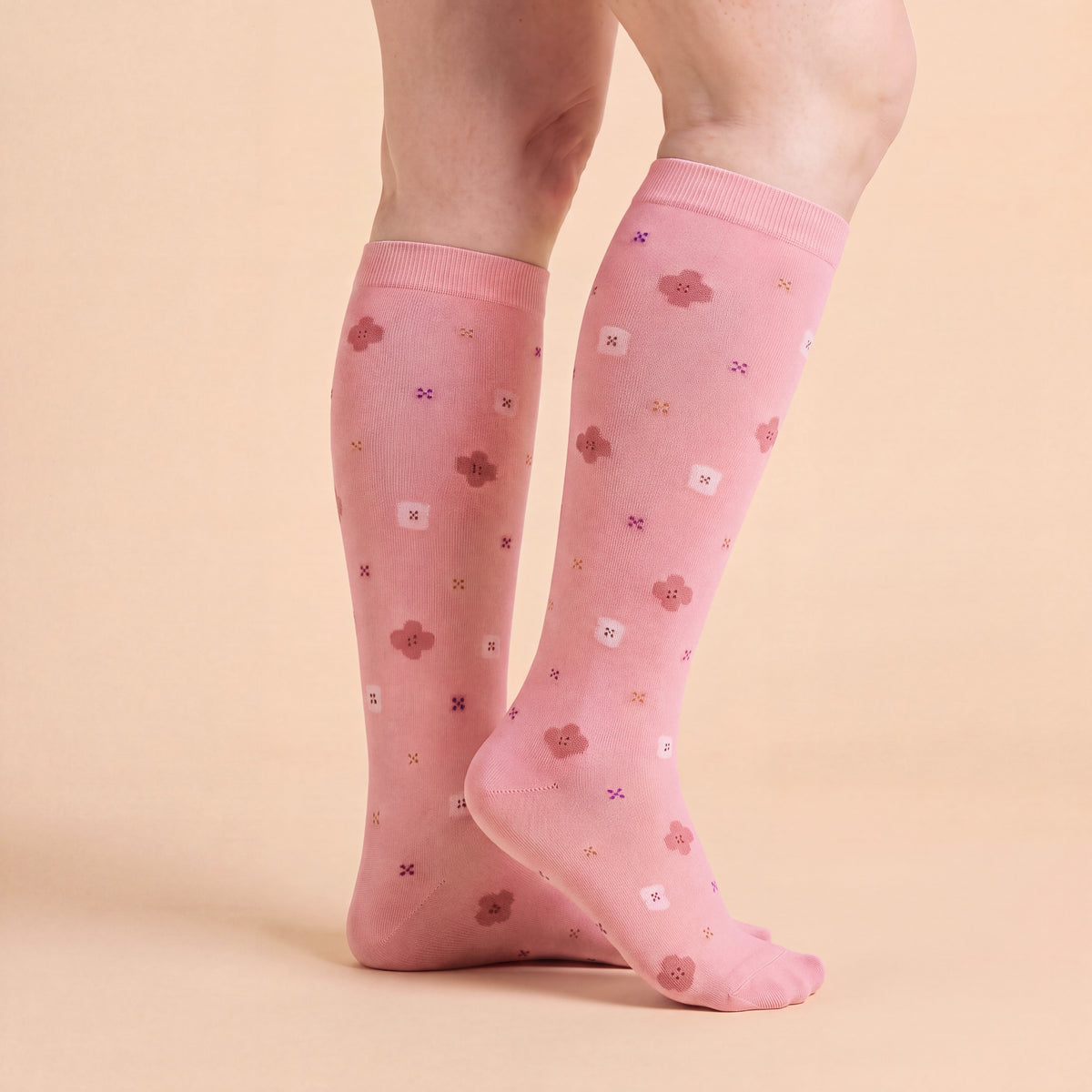 Tiny Pink Blossoms Compression Socks