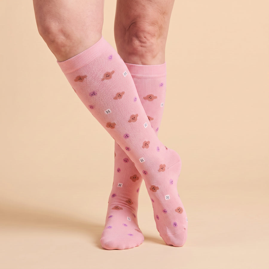 Tiny Pink Blossoms Compression Socks