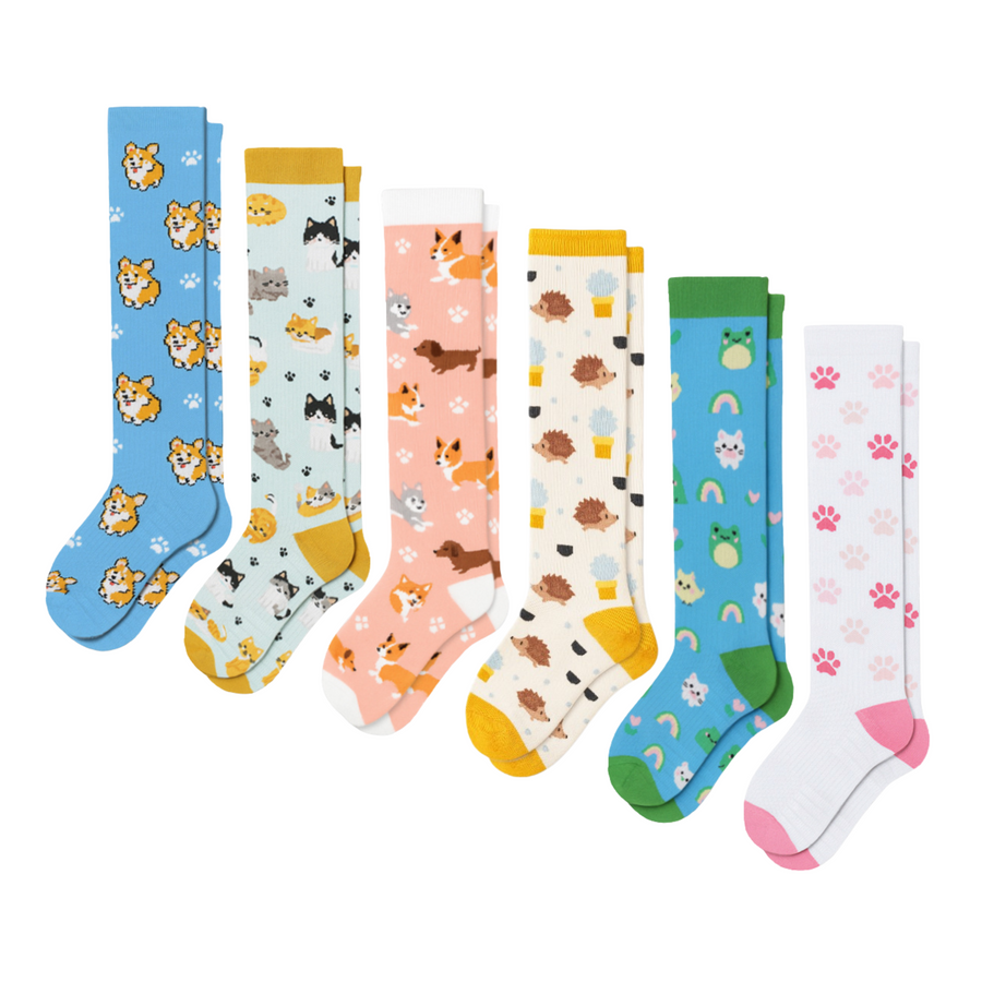 Animal Compression Socks Bundle 6-Pack